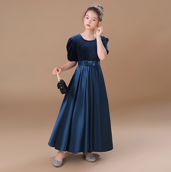 キッズドレス ピアノ 発表会 ロング 子供ドレス ワンピース 誕生日 フ大人っぽい 結婚式 フォーマル フレアスカート 子供 