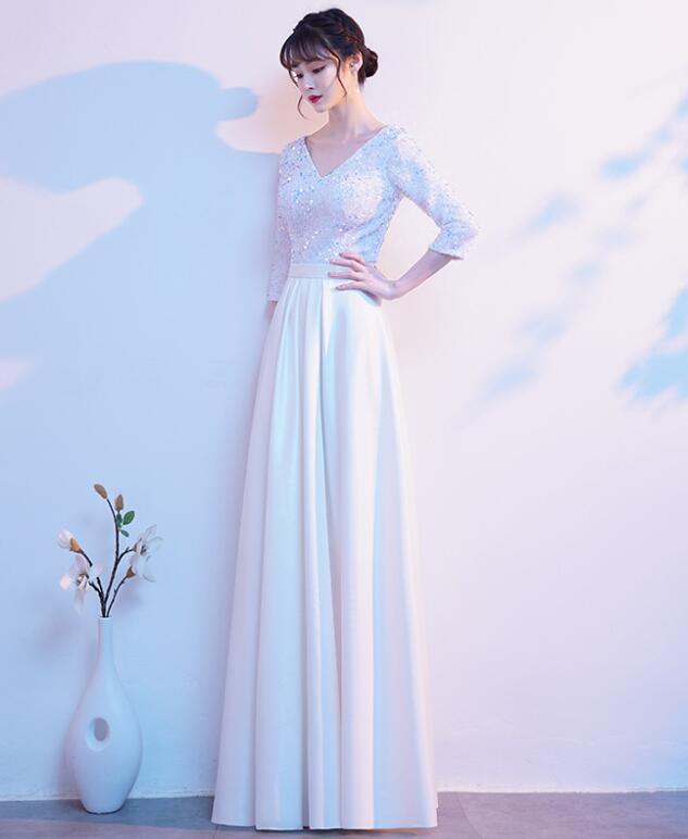 レディース ワンピース パーティードレス Vネック イブニングドレス スパンコール付き フレアドレス コンサート フォーマル 二次会 忘年会 演奏会披露宴 