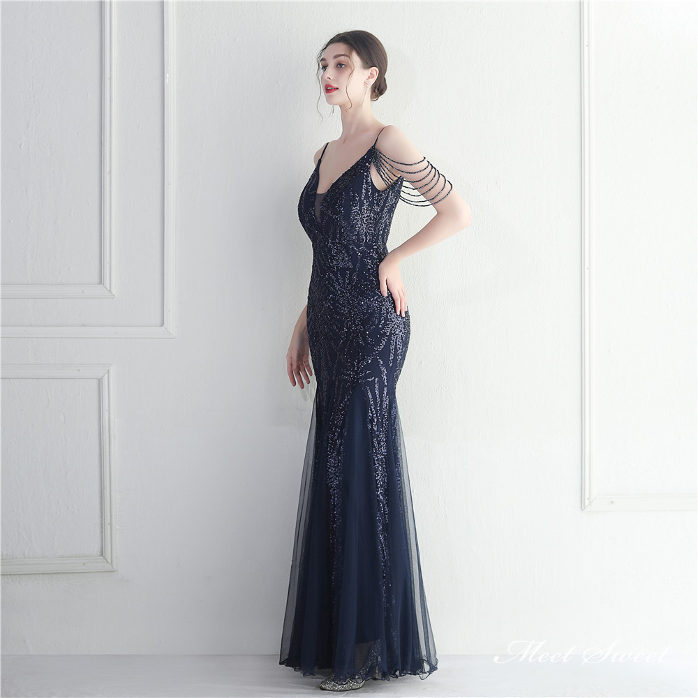 カラードレス マーメイドドレス パーティードレス ビーズ イブニングドレス ウェディングドレス 二次会 キラキラ 発表会 ファスナー ノースリーブ 結婚式 