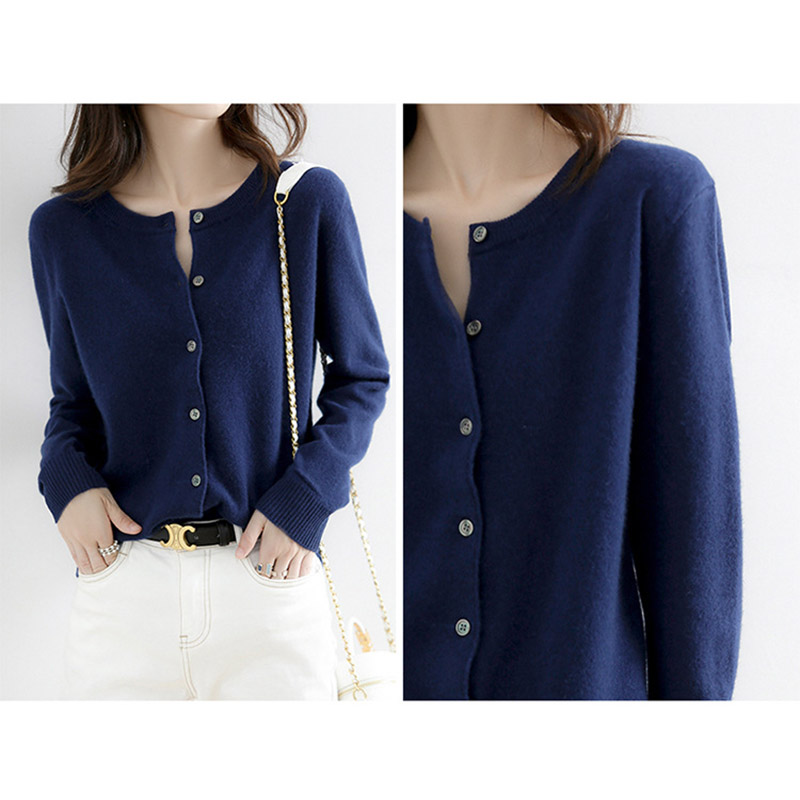 カーディガン レディース 春秋 ニット オフィス 洗えるゆったり おしゃれ カーデ 丸首 通勤 トップス 羽織り シンプル ニット 接触冷感 ボタントップス Vネック 