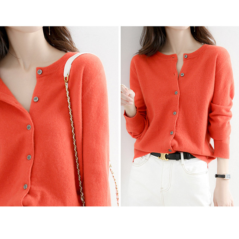 カーディガン レディース 春秋 ニット オフィス 洗えるゆったり おしゃれ カーデ 丸首 通勤 トップス 羽織り シンプル ニット 接触冷感 ボタントップス Vネック 