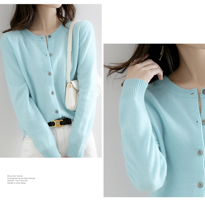 カーディガン レディース 春秋 ニット オフィス 洗えるゆったり おしゃれ カーデ 丸首 通勤 トップス 羽織り シンプル ニット 接触冷感 ボタントップス Vネック 