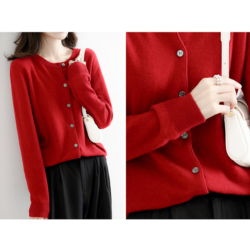 カーディガン レディース 春秋 ニット オフィス 洗えるゆったり おしゃれ カーデ 丸首 通勤 トップス 羽織り シンプル ニット 接触冷感 ボタントップス Vネック 