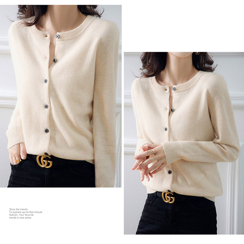カーディガン レディース 春秋 ニット オフィス 洗えるゆったり おしゃれ カーデ 丸首 通勤 トップス 羽織り シンプル ニット 接触冷感 ボタントップス Vネック 