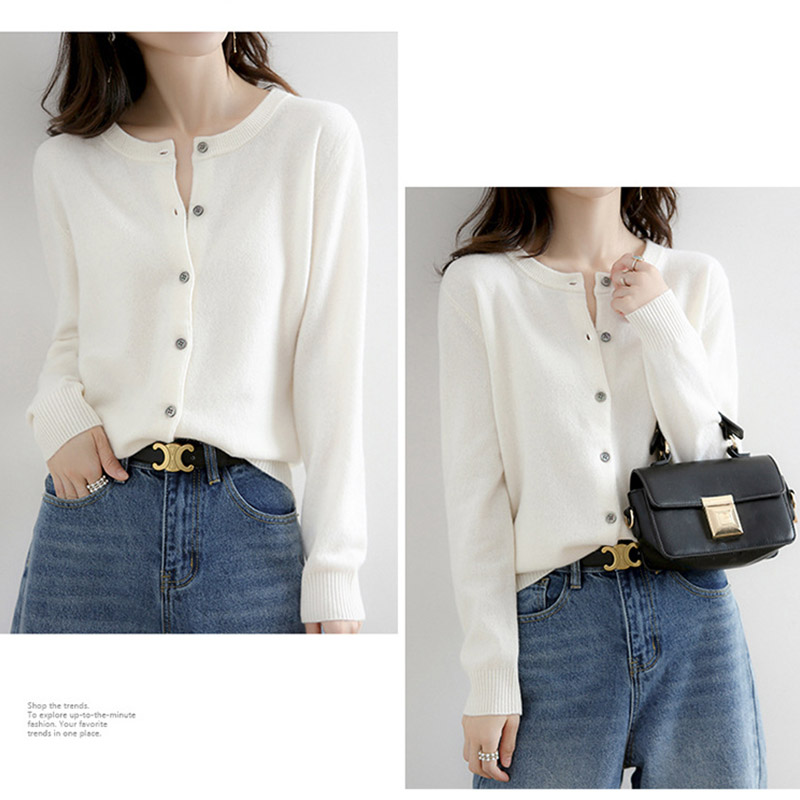 カーディガン レディース 春秋 ニット オフィス 洗えるゆったり おしゃれ カーデ 丸首 通勤 トップス 羽織り シンプル ニット 接触冷感 ボタントップス Vネック 