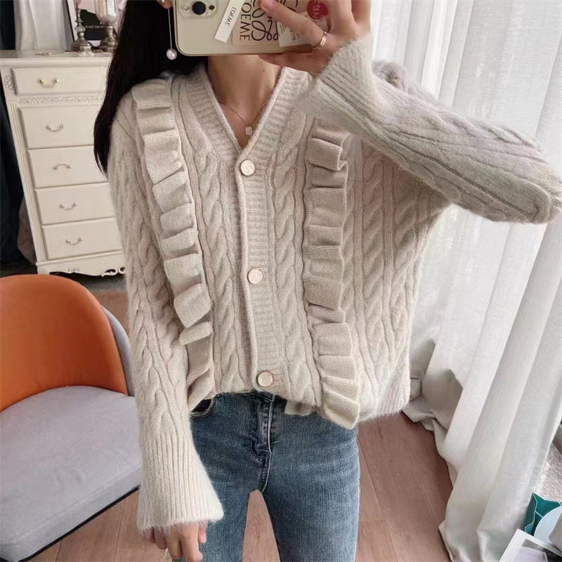カーディガン セーター アウター レディース 2023年 秋新作 春ニットセーター女性 トレンド 韓国風 コート ルーズ 