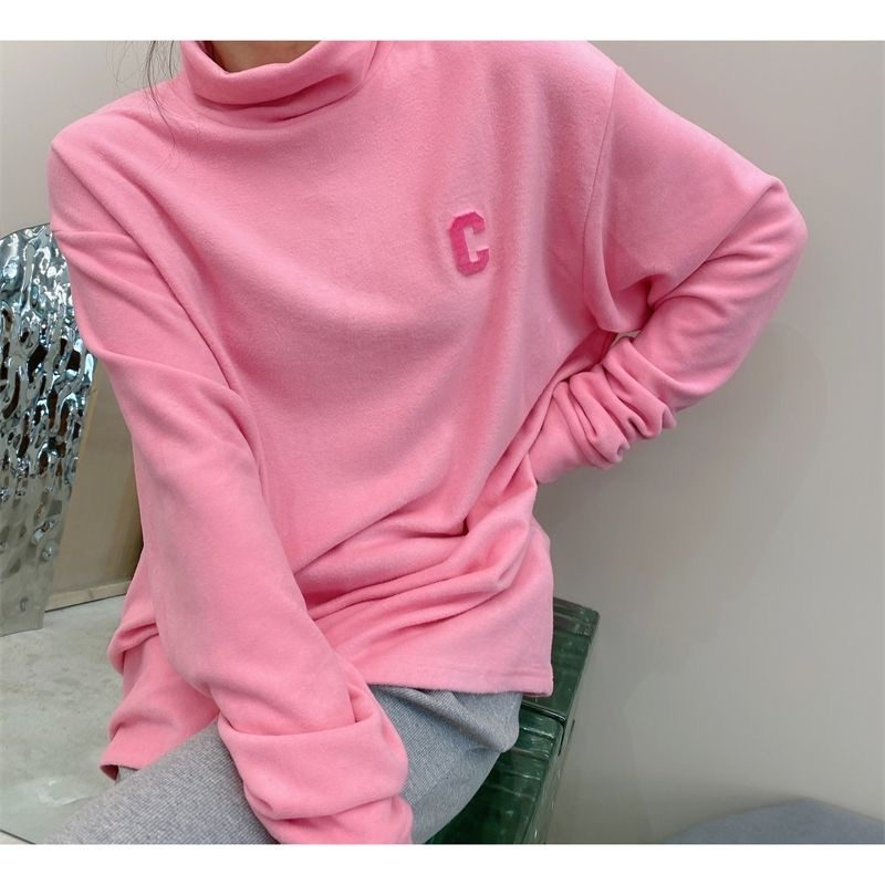 お取り寄せ商品 長袖Tシャツ レディース ハイネック タートルネック 7COLORS 小さいサイズ シンプル 無地 ゆったり ロングTシャツ L-4XL カジュア 大きいサイズ 