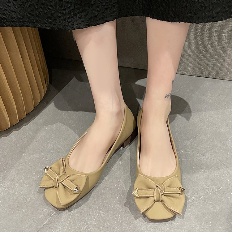 フラットパンプス レディース 痛くない ぺたんこ バブーシュ 靴 ペタンコ ローヒール 美脚 リポン付き 蝶飾り ヒール2.5CM 滑り止め バレエ歩きやすい 