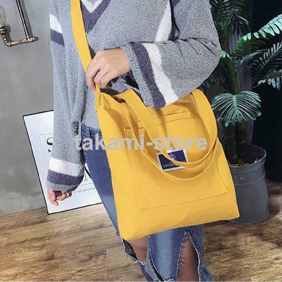 キャンバスバッグ ファスナー 2WAY トートバッグ 肩掛け キャンバストート A4 通勤 通学 帆布 斜めがけ ショルダーバッグ 