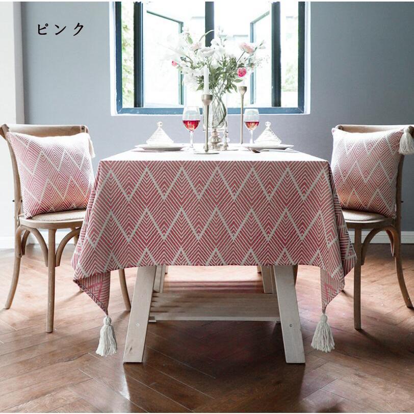 テーブルクロス 北欧風 汚れ防止 テーブルカバー テーブルマット ビニール 家庭用 食卓カバー 刺繍 フリンジ付きテーブルクロス インテリア 長方形 
