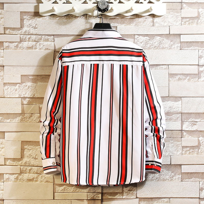 シャツ メンズ 長袖 ストライプシャツ カジュアル ワイシャツ お兄系 秋服 春物 ビジネス ファッション 