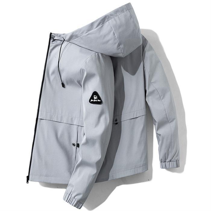 マウンテンメンズ 秋服 無地 ジップアップ フード付き ブルゾン ウインドブレーカー 