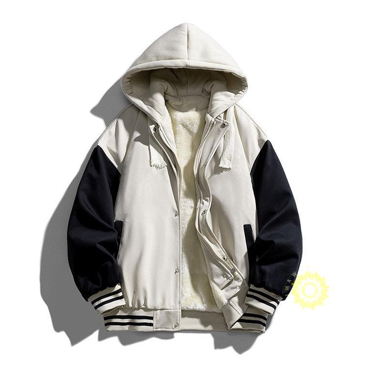 裏起毛 メンズ 厚手長袖裏ボア 裏フ厚手 重ね着風 フード付き スポーツ 切り替え 冬 暖かい 通学 冬服 通勤 おしゃれ 