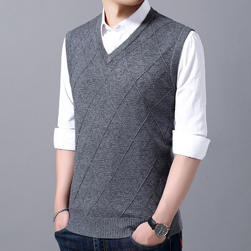 ニットベスト メンズ Vネック 袖なしセーター 無地 ゆったり 20代30代40代 ベスト 紳士服 トップス ビジネスベスト 男性 春秋冬 洗える プルオーバー カジュアル