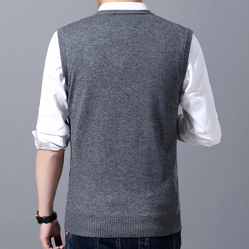 ニットベスト メンズ Vネック 袖なしセーター 無地 ゆったり 20代30代40代 ベスト 紳士服 トップス ビジネスベスト 男性 春秋冬 洗える プルオーバー カジュアル