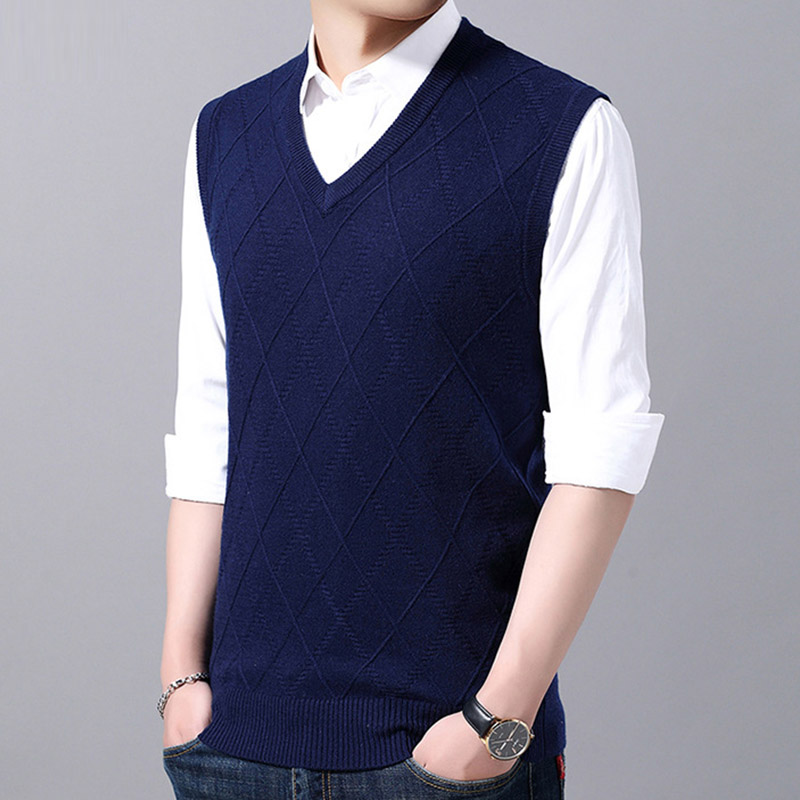 ニットベスト メンズ Vネック 袖なしセーター 無地 ゆったり 20代30代40代 ベスト 紳士服 トップス ビジネスベスト 男性 春秋冬 洗える プルオーバー カジュアル