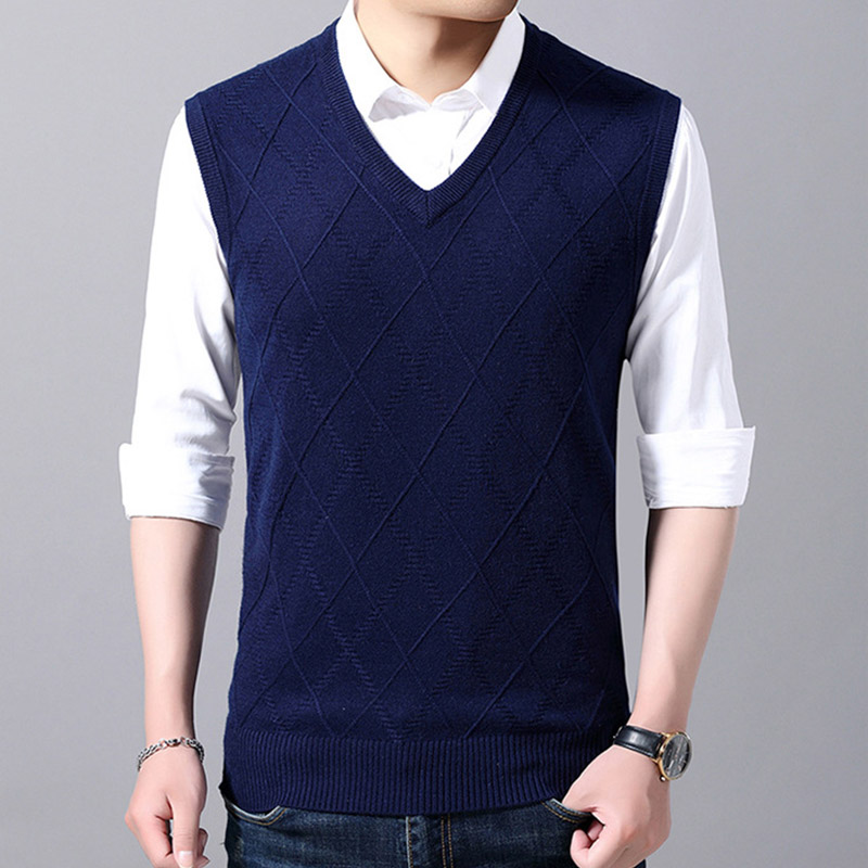 ニットベスト メンズ Vネック 袖なしセーター 無地 ゆったり 20代30代40代 ベスト 紳士服 トップス ビジネスベスト 男性 春秋冬 洗える プルオーバー カジュアル