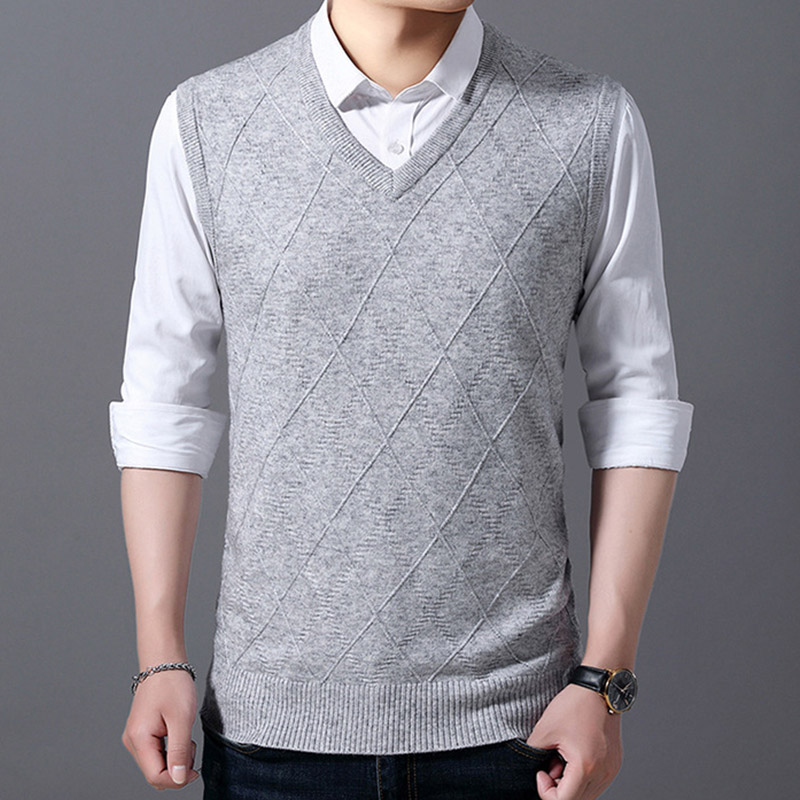 ニットベスト メンズ Vネック 袖なしセーター 無地 ゆったり 20代30代40代 ベスト 紳士服 トップス ビジネスベスト 男性 春秋冬 洗える プルオーバー カジュアル