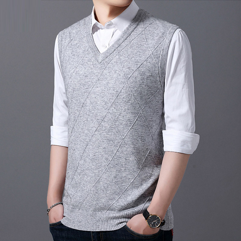 ニットベスト メンズ Vネック 袖なしセーター 無地 ゆったり 20代30代40代 ベスト 紳士服 トップス ビジネスベスト 男性 春秋冬 洗える プルオーバー カジュアル