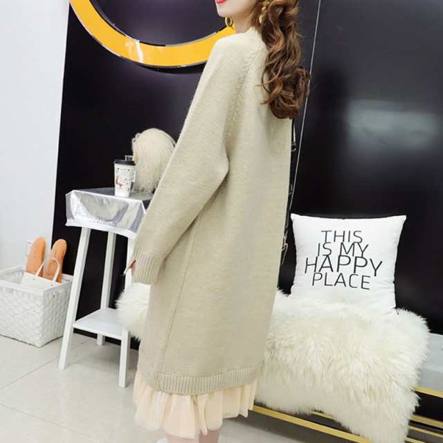 ニットワンピース 秋冬 ワンピース 長袖 裾チュール切り替え カシュクール クールネ ロングセーター 大人 ゆったり ワンピースレディース 