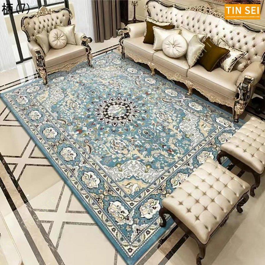 北欧 ラグマットじゅうたん 夏用 ヨーロピアン ラグ アンティークカーペット ペルシャ絨毯 滑り止め付き ベルギービンテー ペルシャ絨毯風 ジ フラワー柄 