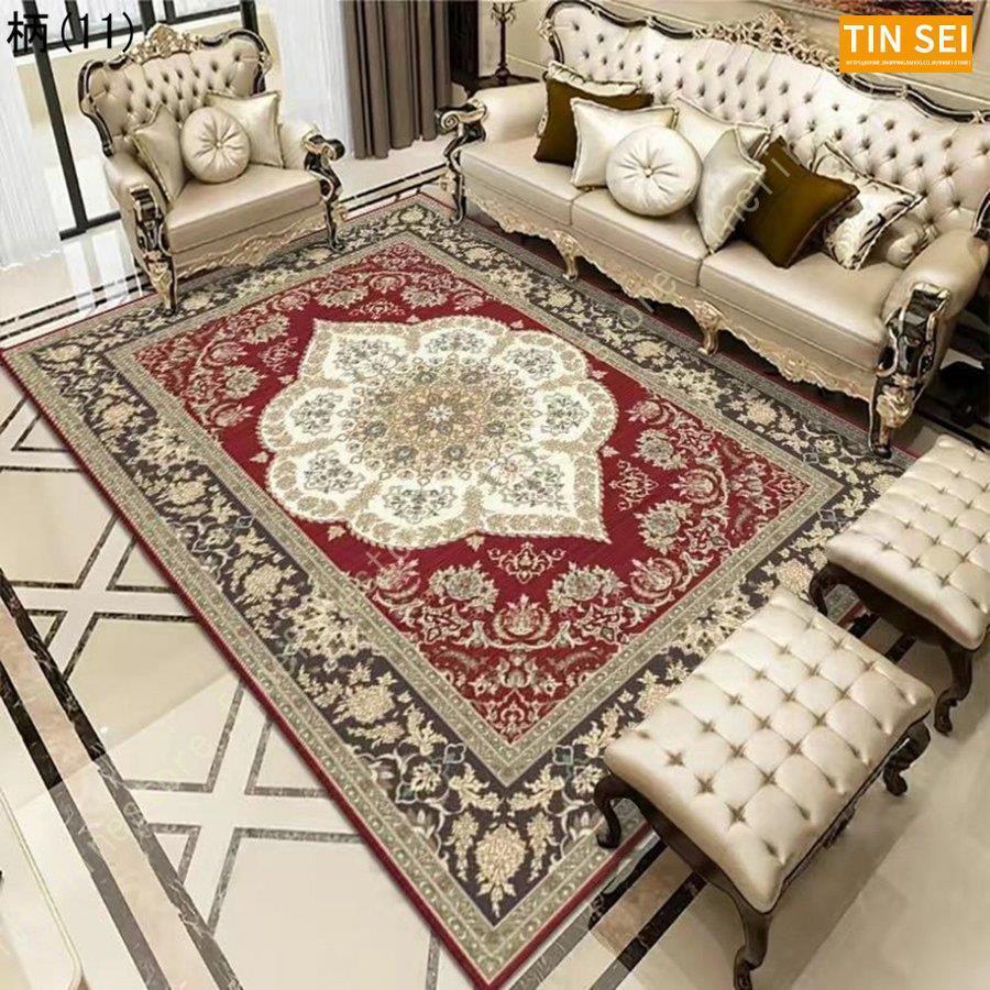 北欧 ラグマットじゅうたん 夏用 ヨーロピアン ラグ アンティークカーペット ペルシャ絨毯 滑り止め付き ベルギービンテー ペルシャ絨毯風 ジ フラワー柄 