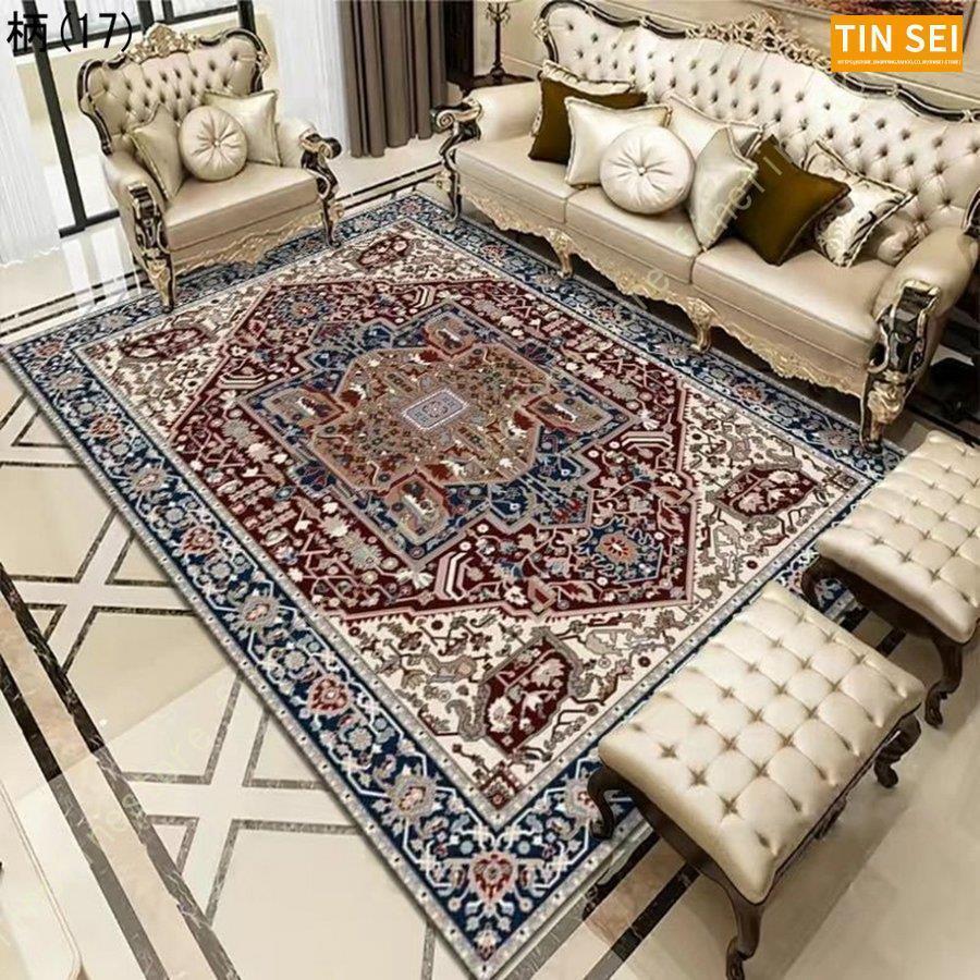 北欧 ラグマットじゅうたん 夏用 ヨーロピアン ラグ アンティークカーペット ペルシャ絨毯 滑り止め付き ベルギービンテー ペルシャ絨毯風 ジ フラワー柄 