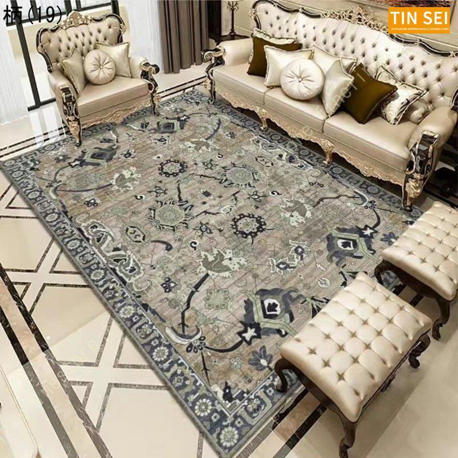 北欧 ラグマットじゅうたん 夏用 ヨーロピアン ラグ アンティークカーペット ペルシャ絨毯 滑り止め付き ベルギービンテー ペルシャ絨毯風 ジ フラワー柄 