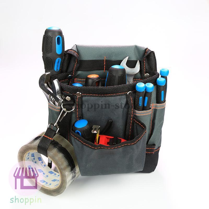 電工腰袋 ツールバッグ ウエストポーチ 腰袋 軽量 多機能 2段 ツールポッチ ベルト付き 仕切り 工具ポーチ 大容量 仕事用 作業用 工具差し入れ 