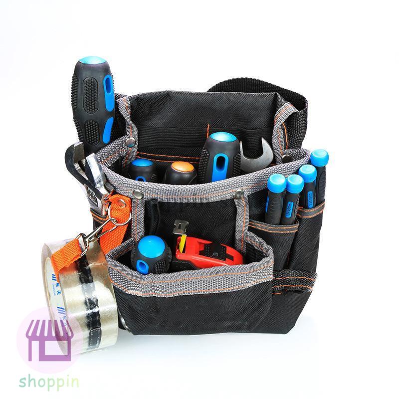 電工腰袋 ツールバッグ ウエストポーチ 腰袋 軽量 多機能 2段 ツールポッチ ベルト付き 仕切り 工具ポーチ 大容量 仕事用 作業用 工具差し入れ 