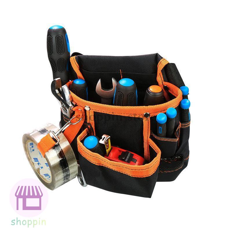 電工腰袋 ツールバッグ ウエストポーチ 腰袋 軽量 多機能 2段 ツールポッチ ベルト付き 仕切り 工具ポーチ 大容量 仕事用 作業用 工具差し入れ 