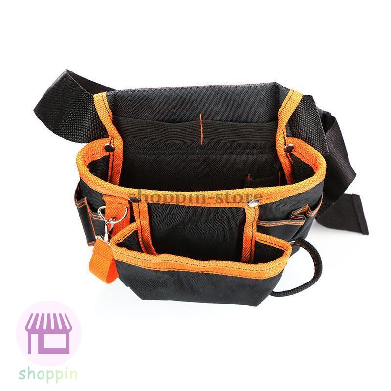 電工腰袋 ツールバッグ ウエストポーチ 腰袋 軽量 多機能 2段 ツールポッチ ベルト付き 仕切り 工具ポーチ 大容量 仕事用 作業用 工具差し入れ 