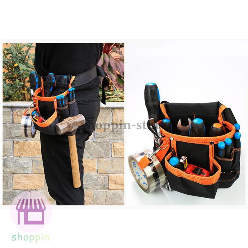 電工腰袋 ツールバッグ ウエストポーチ 腰袋 軽量 多機能 2段 ツールポッチ ベルト付き 仕切り 工具ポーチ 大容量 仕事用 作業用 工具差し入れ 
