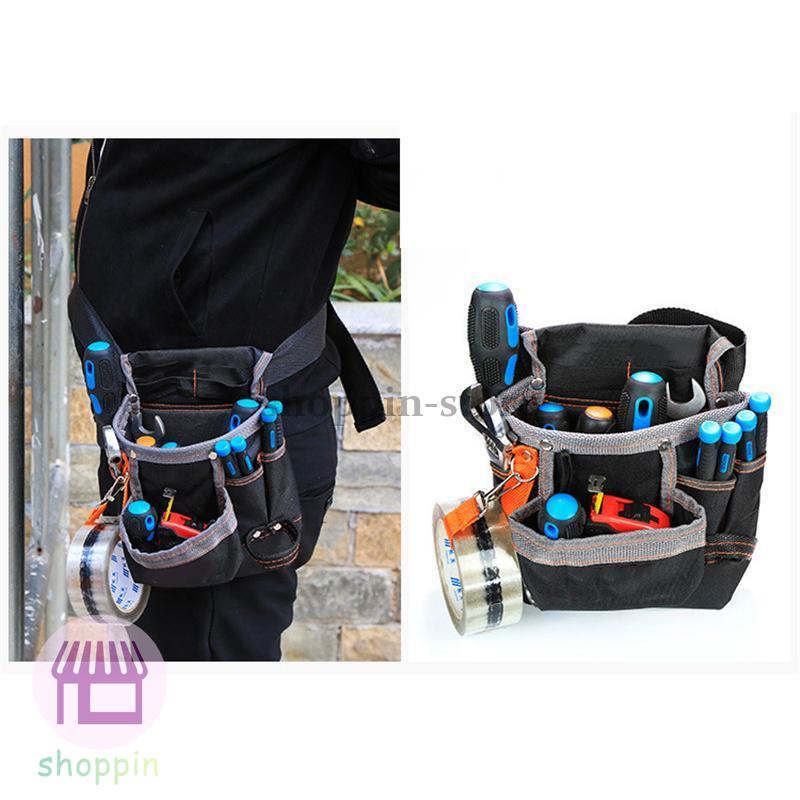 電工腰袋 ツールバッグ ウエストポーチ 腰袋 軽量 多機能 2段 ツールポッチ ベルト付き 仕切り 工具ポーチ 大容量 仕事用 作業用 工具差し入れ 