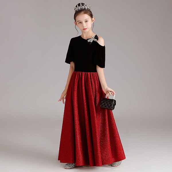 キッズドレス ドレス ピアノ 発表会 ロング 子供ドレス フォーマル 誕生日 フ大人っぽい 子供 結婚式 フレアスカート 