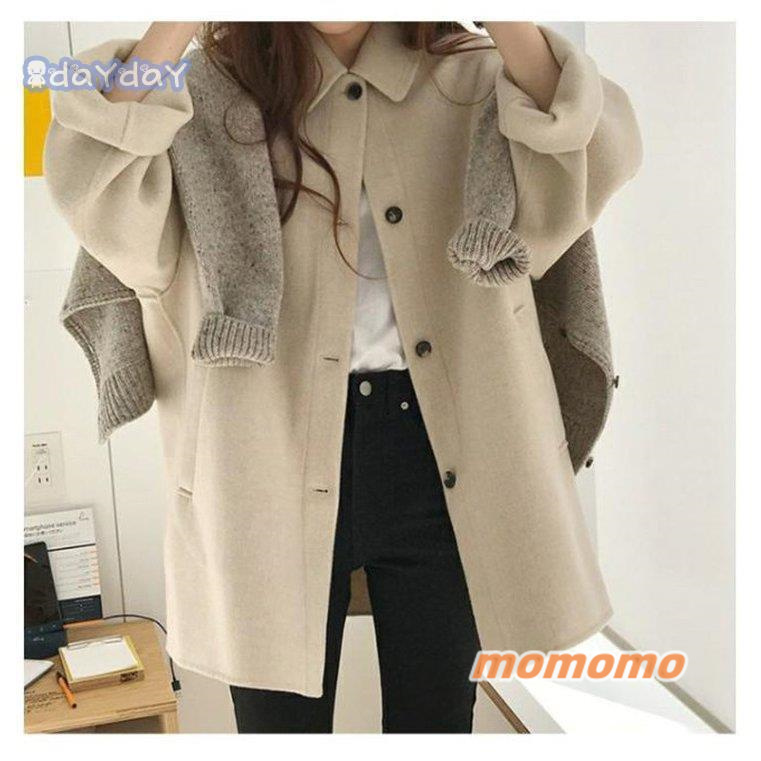 ラシャコート ラシャ コート ショートコート トップス オーバーコート 上着 ショート丈 秋冬 無地 レディース 折り襟 ゆったり カジュアル 体型カパー 長袖 