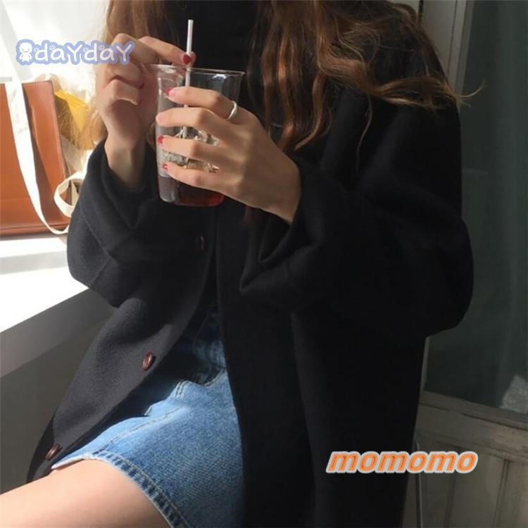 ラシャコート ラシャ コート ショートコート トップス オーバーコート 上着 ショート丈 秋冬 無地 レディース 折り襟 ゆったり カジュアル 体型カパー 長袖 