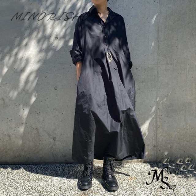 ワンピース シャツワンピース ロングシャツ 春 長袖 きれいめ 無地 ロング丈 羽織りレディース 大きサイズ 大人可愛い ワンピ 体型カバー 