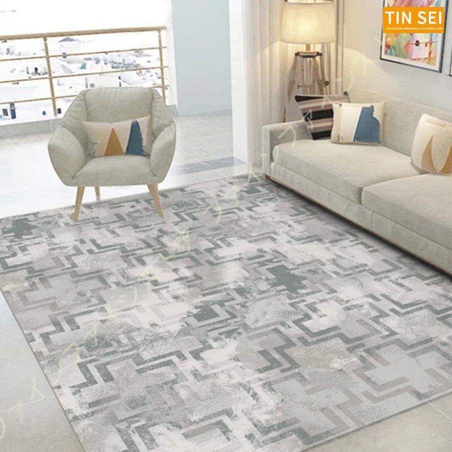 北欧 ラグマット 洗える 滑り止め カーペット ホットカーペットカバー 幾何学絨毯 居間ラグ 3畳 ヨガマット シンプル 長方形 2畳 床暖房対応 4畳 