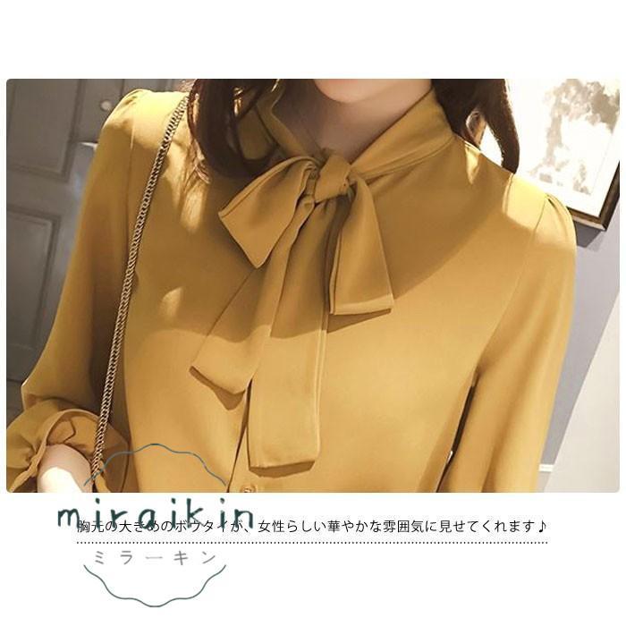 ブラウス レディース フリル 長袖 白 七分袖 春 20代 夏 30代 ママ チュニック 母 40代 春夏 Yシャツ 大人 トップス ボウタイ フォーマル 