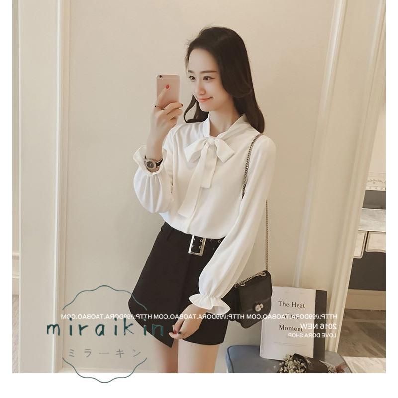 ブラウス レディース フリル 長袖 白 七分袖 春 20代 夏 30代 ママ チュニック 母 40代 春夏 Yシャツ 大人 トップス ボウタイ フォーマル 