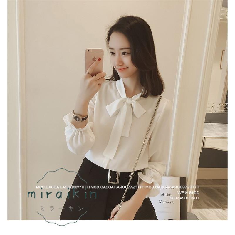 ブラウス レディース フリル 長袖 白 七分袖 春 20代 夏 30代 ママ チュニック 母 40代 春夏 Yシャツ 大人 トップス ボウタイ フォーマル 