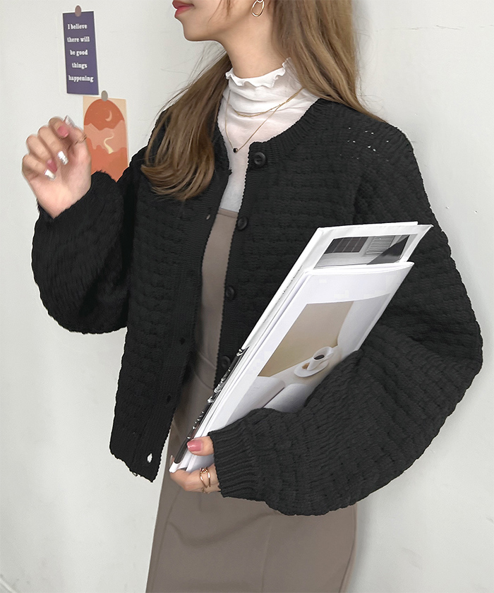 ニット カーディガン レディース 秋 冬 カジュアル シンプル ガー前後2WAY きれいめ 韓国ファッション ポップコーン編み前後2WAYカーディガン 