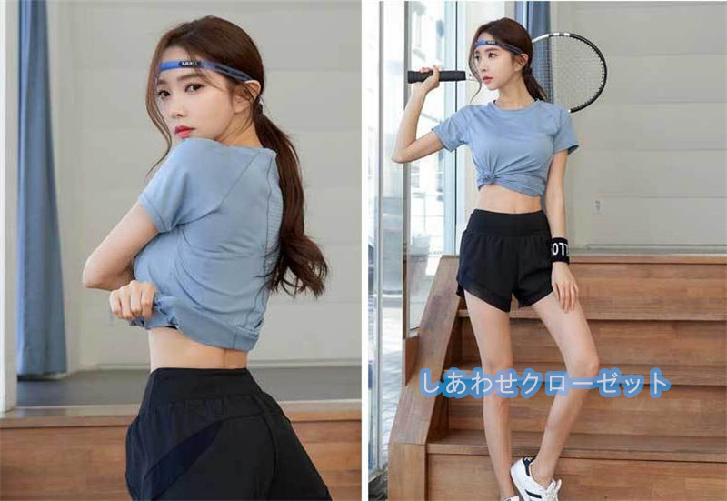 ヨガウェア レディース トップス 半袖 Tシャツ ホットヨガ ランニングウェア 速乾 スポーツウェア 吸汗 おしゃれ フィットネス かわいい 