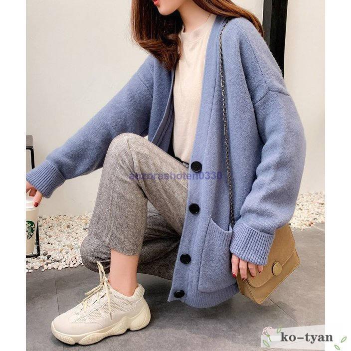 BIGシルエットカーディガンゆったり大きめオーバーサイズ長袖ボリュームトップスアウターレディース  