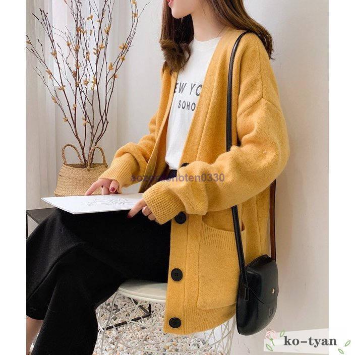 BIGシルエットカーディガンゆったり大きめオーバーサイズ長袖ボリュームトップスアウターレディース  