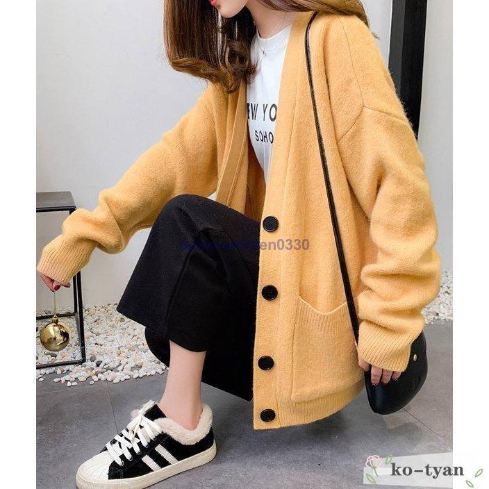 BIGシルエットカーディガンゆったり大きめオーバーサイズ長袖ボリュームトップスアウターレディース  