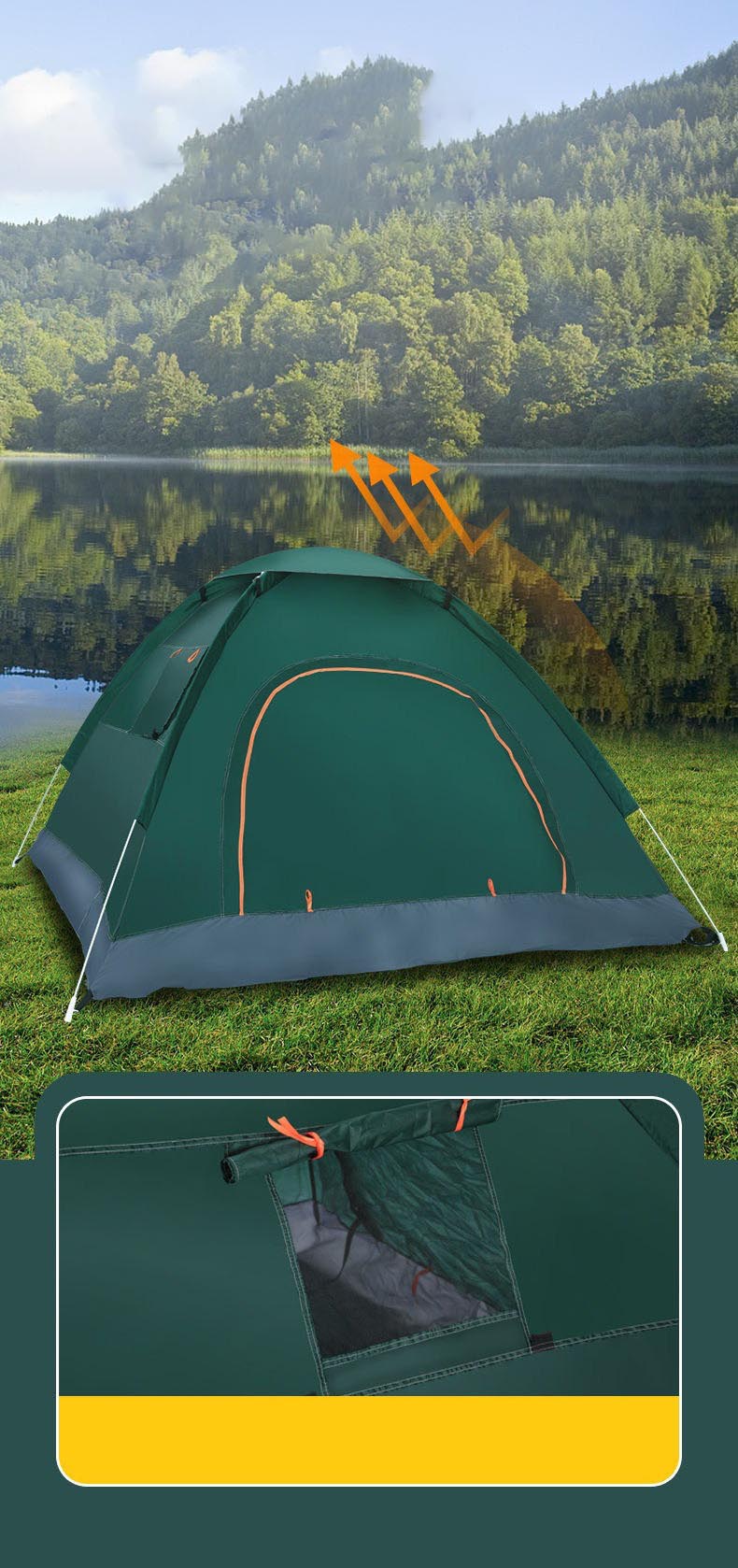 ポップアップ テント 2?3人用 サンシェードアウトドア 簡単 軽量 キャンプ オシャレ UVカット 防水 防災 レジャー 耐水 