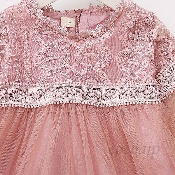 2022新春 子ども服 ベビードレス 長袖結婚式 フォーマル セレモニー ベビー服 ワンピース グレー ワンピース ピンク チュール 70 80 90 セレモニードレス 