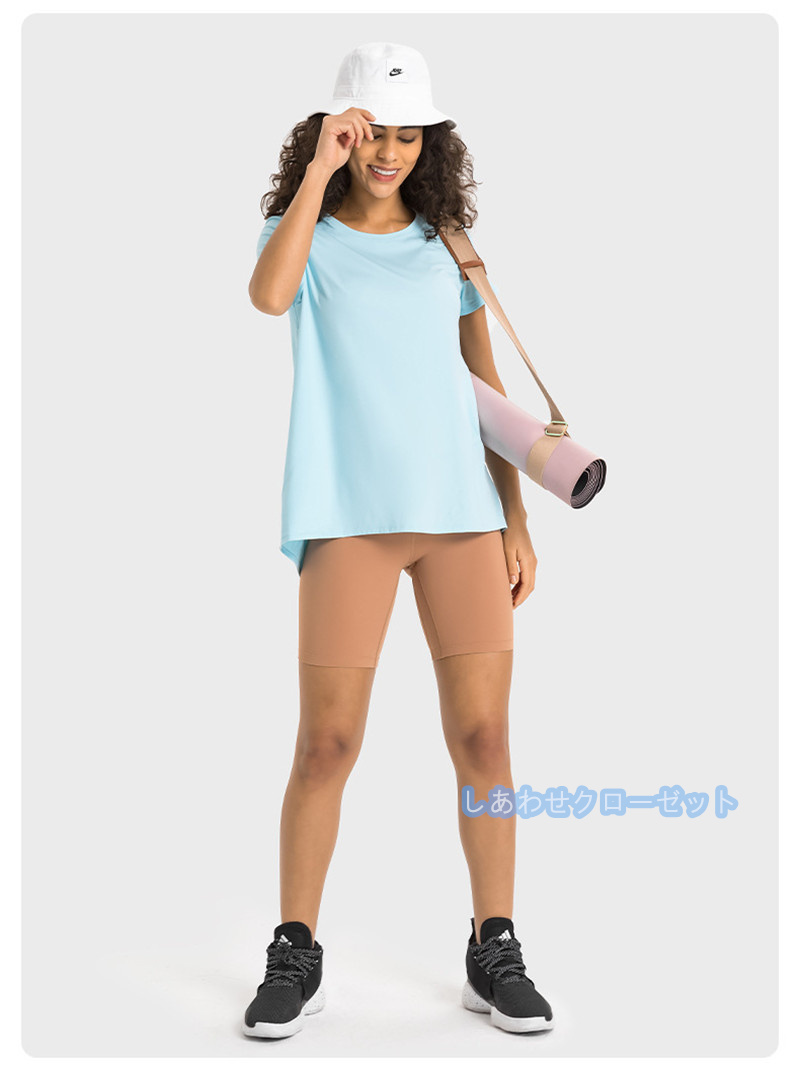 ヨガウェア レディース トップス 半袖 Tシャツ ホットヨガ フィットネス ランニングウェア 吸汗 かわいい スポーツウェア おしゃれ 速乾 